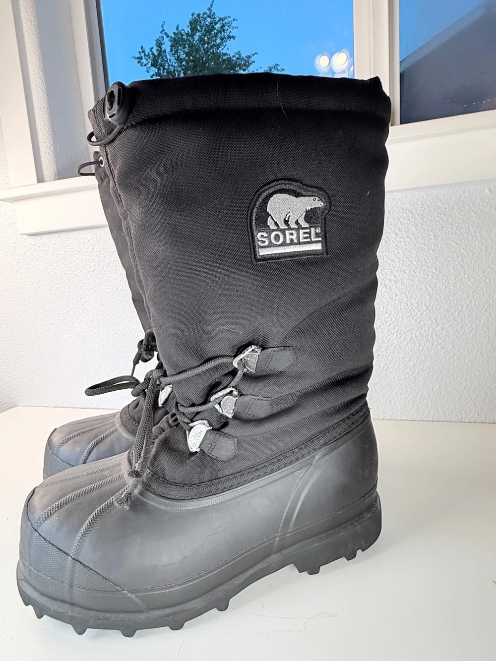 Sorel Glacier Black Insulated Winter Snow Boots Mens Size 10